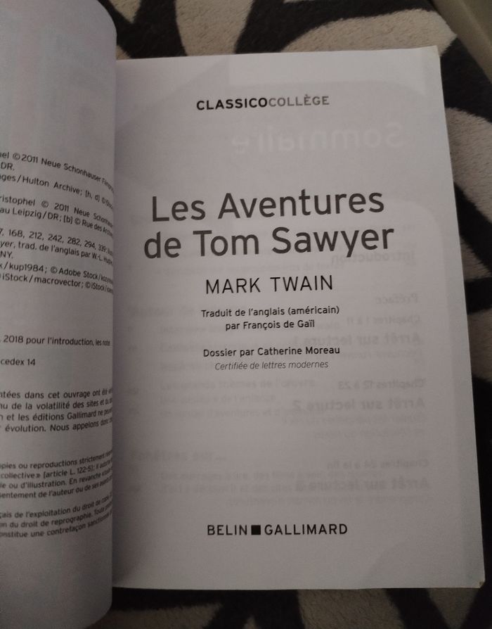 Livre "Les Aventures de Tom Sawyer" de Mark Twain édition Classico collège - photo numéro 2