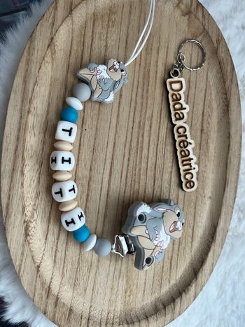 Attache tétine personnalisé pan pan