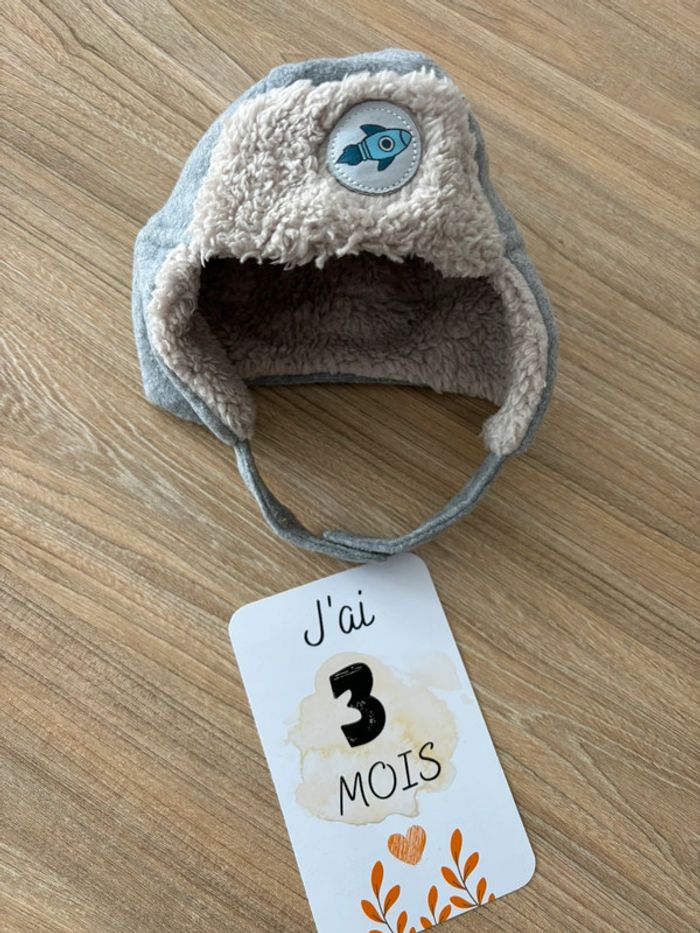 Bonnet fourré bébé 3 mois