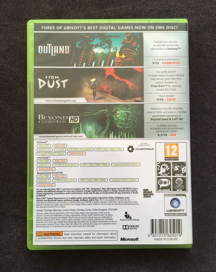 Triple pack Beyond Good & Evil + Outland + From Dust sur Xbox 360 - photo numéro 2