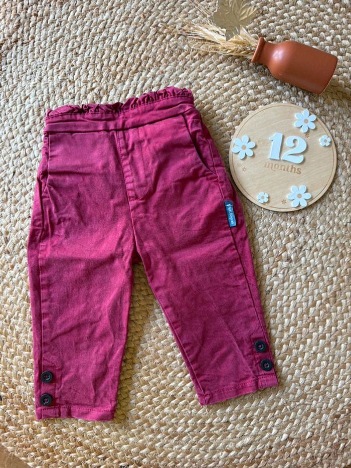 Pantalon bordeaux fille - taille 12 mois