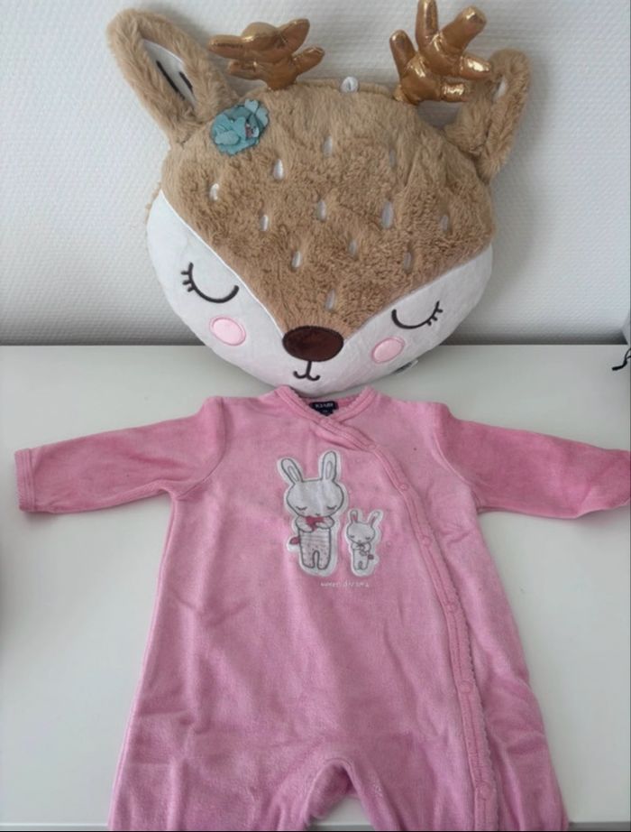 Lot pyjama velour taille 3 mois - photo numéro 3