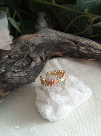 Bague bohème acier inoxydable et émail