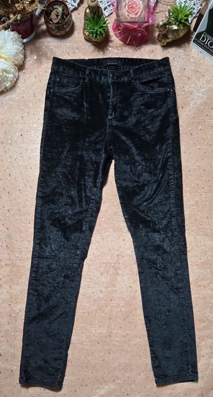 Pantalon noir effet velours IKKS - photo numéro 2
