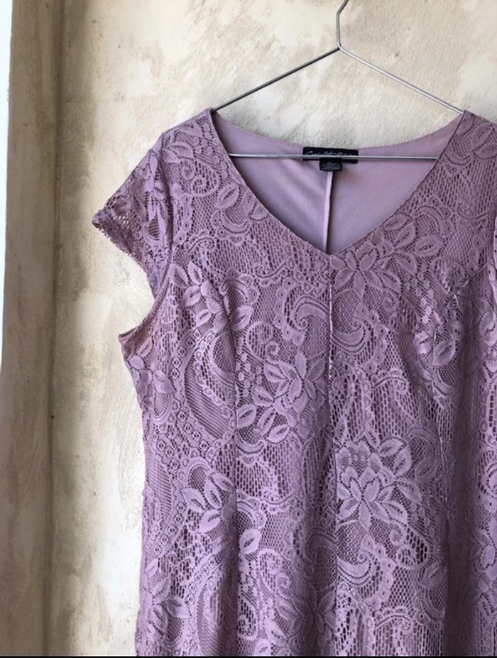 Robe longue dentelle rose Candalite XL - photo numéro 12