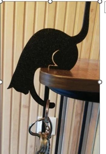 chat accroche clés décoration à poser