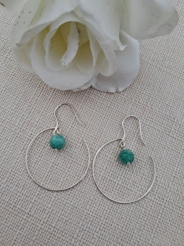 Boucles avec amazonite - photo numéro 2