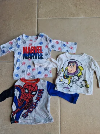 Lot tee shirt 6 mois garçon Disney marvel