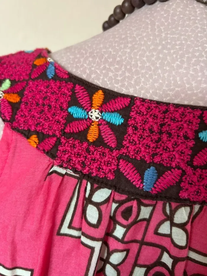 🌸🌿Blouse tunique made in India vintage 2000 H&M inspiration 70s Boho hippie style sleeveless tunic🌿🌺 - photo numéro 12