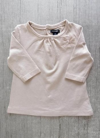 T Shirt manches longues beige 1 mois