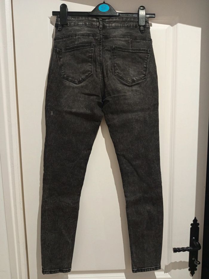 🔝 Jean skinny taille haute Denim Pimkie gris foncé noir taille S 36 en coton polyester viscose - photo numéro 2