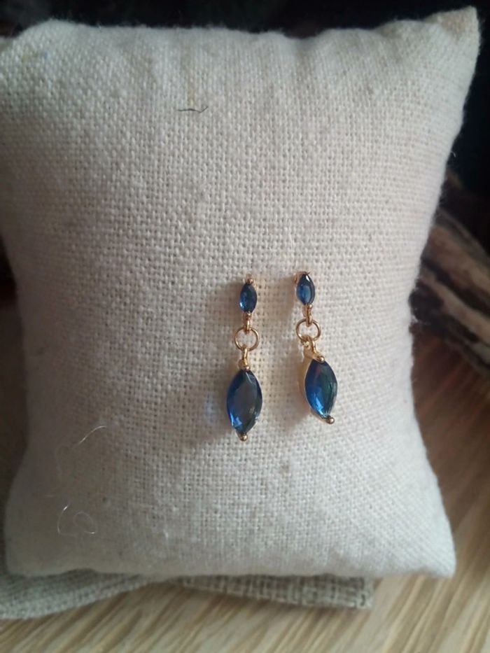 Boucles d'oreilles bohèmes bleues