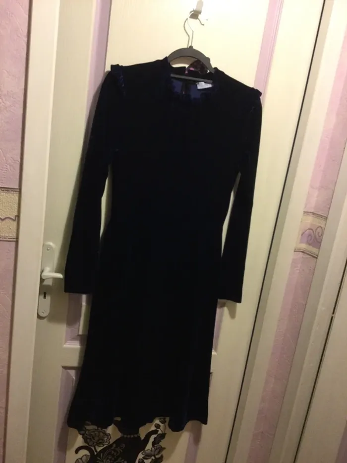 Robe longue bleu nuit