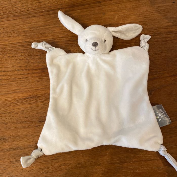 Doudou lapin plat blanc