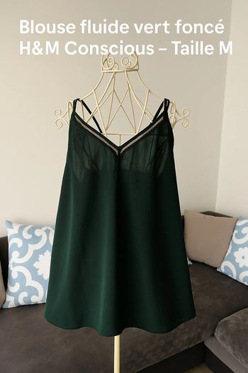 Blouse fluide vert foncé H&M Conscious – Taille M