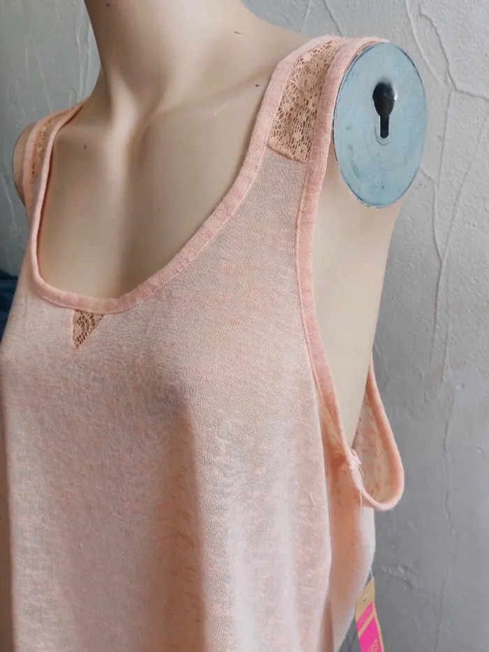 Débardeur Rosé en Dentelle Taille L/G - photo numéro 3