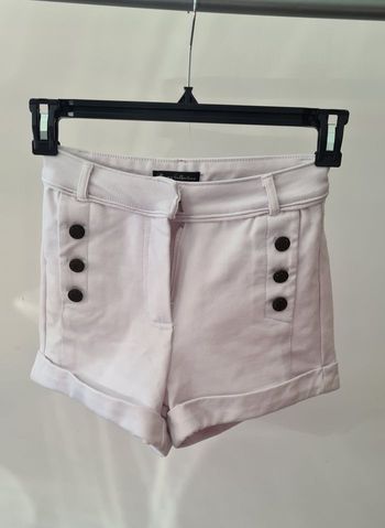 Short blanc taille haute rétro