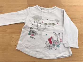 T-shirt fille blanc fille 6 mois La Compagnie des Petits
