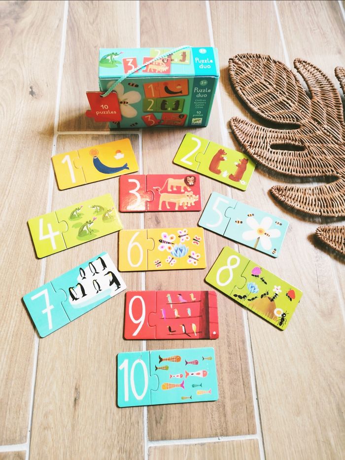 🐰Coffret Puzzles duo multi puzzles Les chiffres marque Djeco
