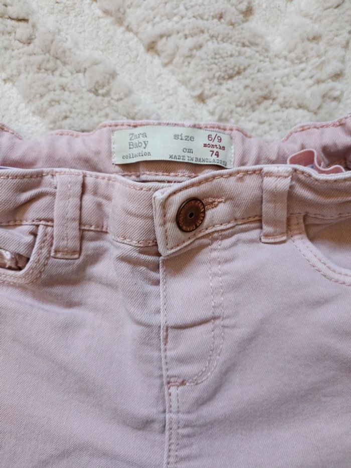 Jean rose Zara 6-9 mois - photo numéro 2