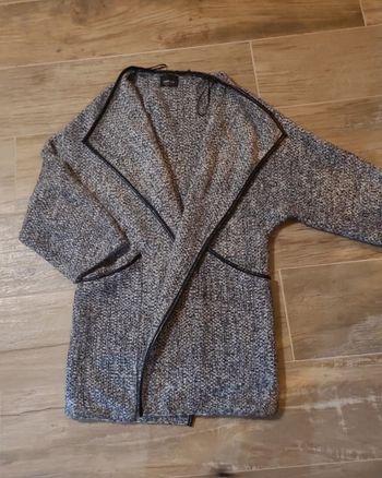 Gilet long Zara Knit gris chiné – Taille s
