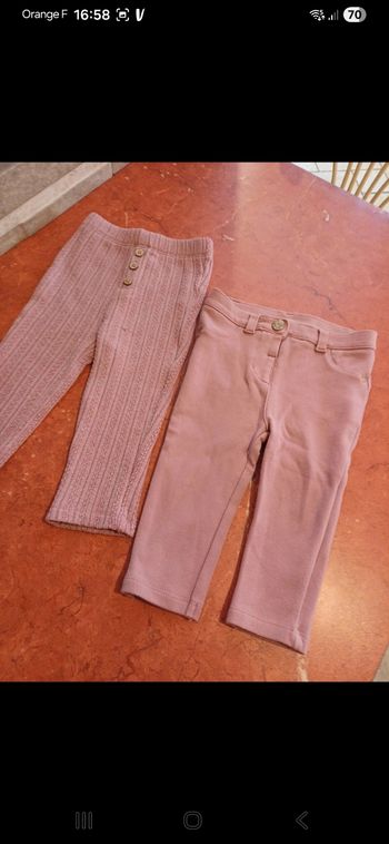Lot de 2 leggings bébé taille 9 mois