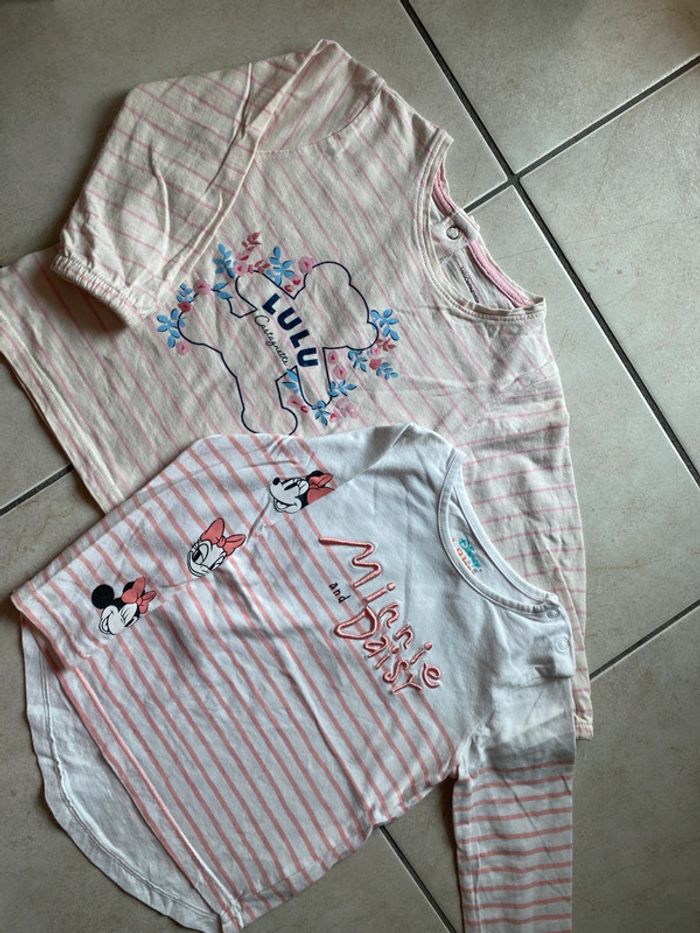 Lot de 2 t-shirt manches longues rayé 2 ans Minnie - photo numéro 8