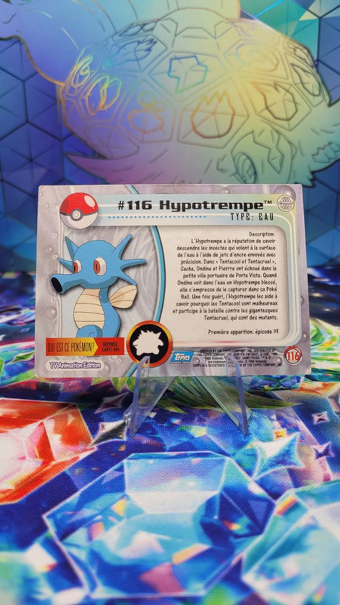 Carte Pokémon Topps n°116 Hypotrempe Series 1 FR - photo numéro 3
