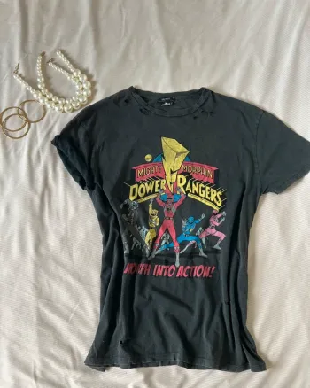 T-shirt troué  Power Rangers Zara gris taille s