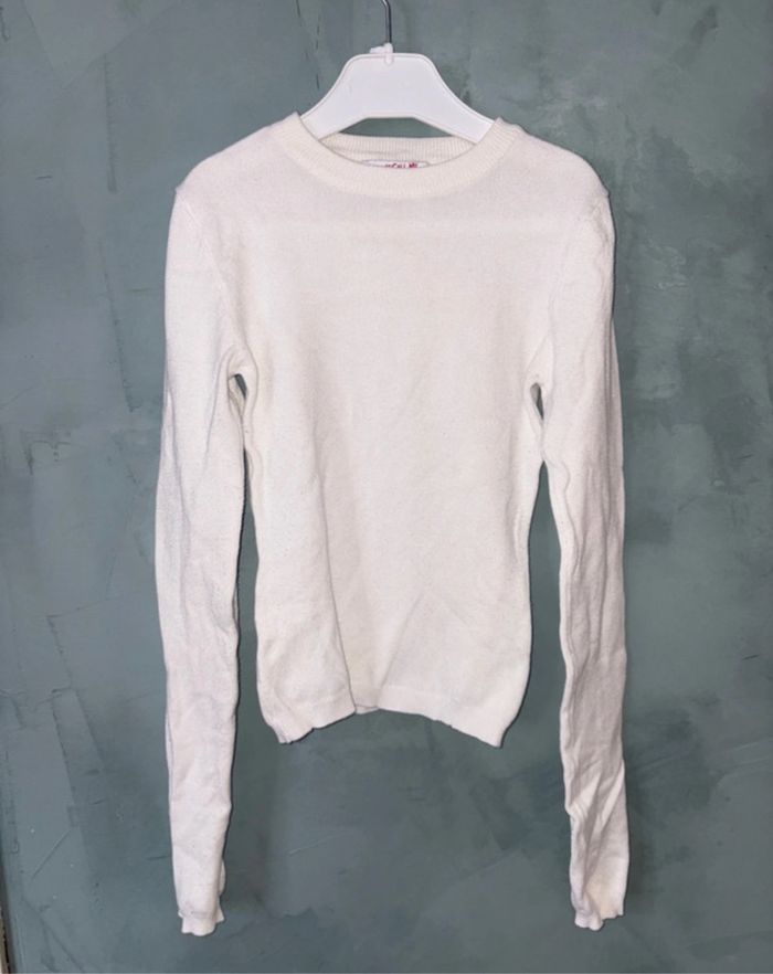 Lot de 2 pulls fins Jennyfer blanc et bleu taille Xs - photo numéro 4