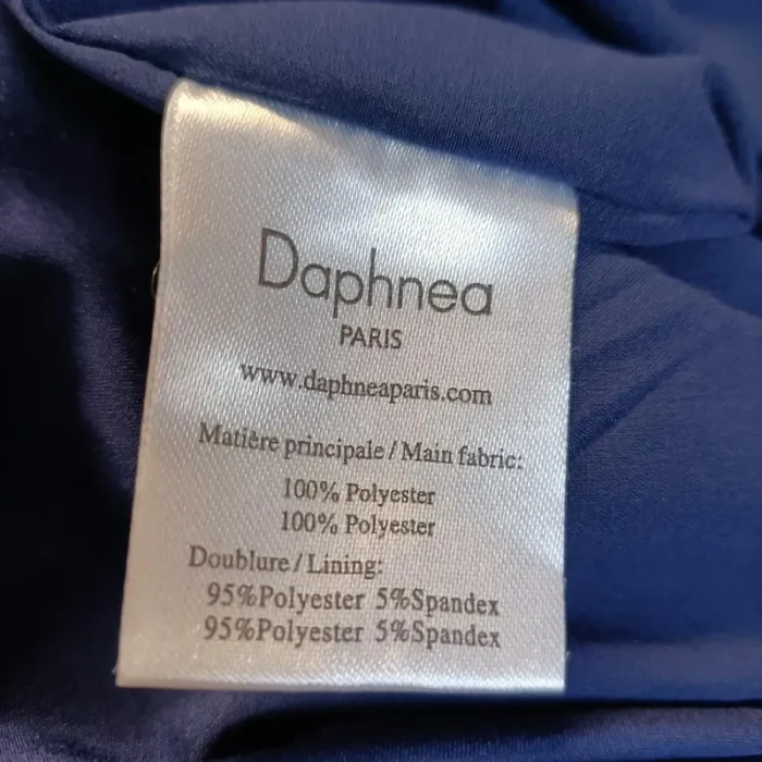 Combishort Daphnea Paris bleu marine à fleurs, col chemise, taille élastique, taille S A1210 - photo numéro 7