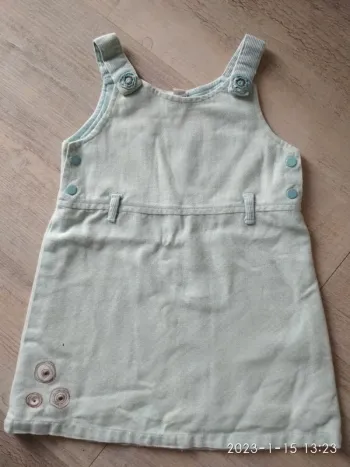 Robe velours turquoise pastel 24 mois