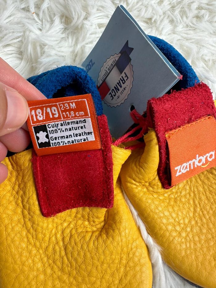 Chaussons en cuir Zembra taille 18-19 - photo numéro 3