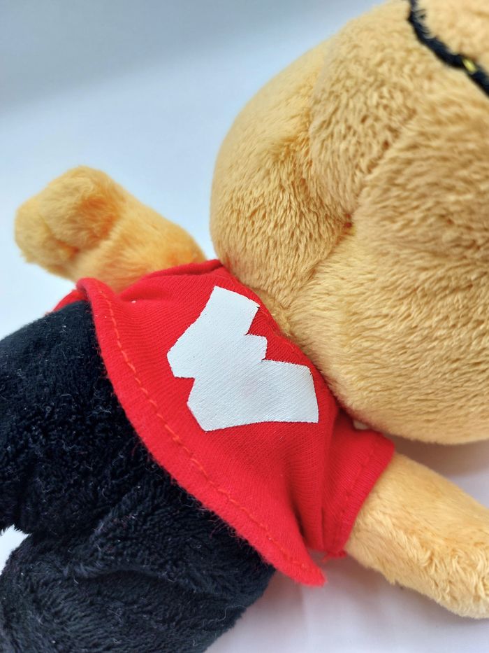 Doudou peluche kangourou WALIBI Sud-Ouest jaune orange noir rouge lettre W environ 24 cm - photo numéro 6