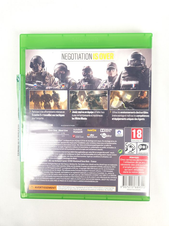 Jeu Xbox One : Rainbow Six Siege FR - Très Bon État - photo numéro 3