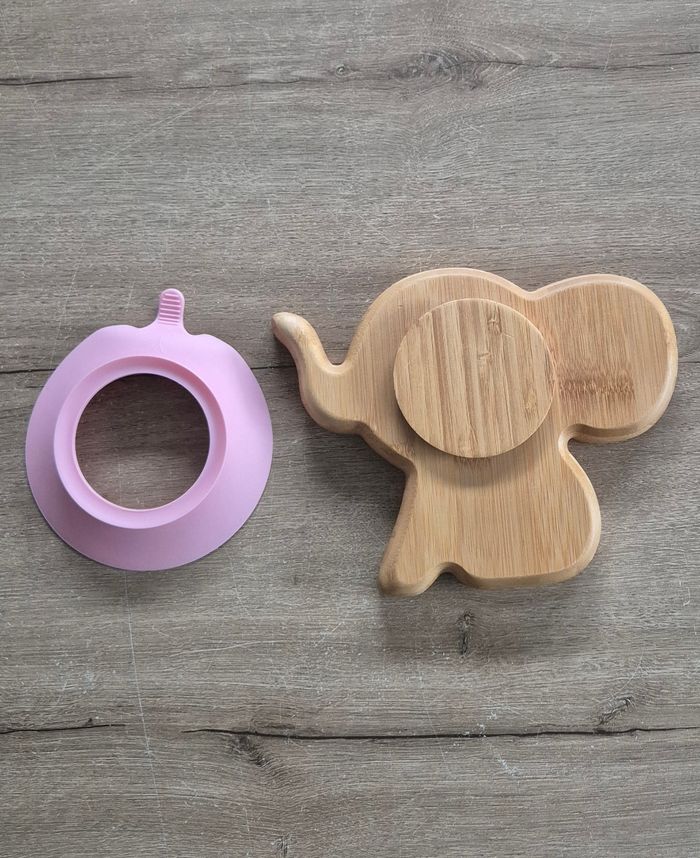 Assiette en bambou avec ventouse 🐘 - photo numéro 5