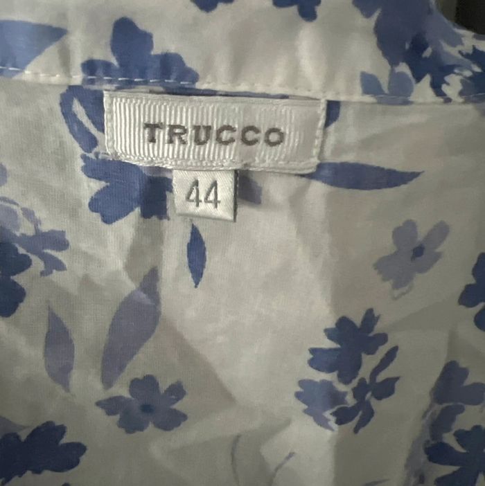 💙Chemise  blanche à fleurs bleue Trucco Taille 44 - photo numéro 8