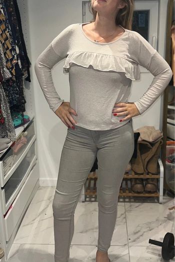 Pull fin beige taille S M 36 38 femme camaïeu