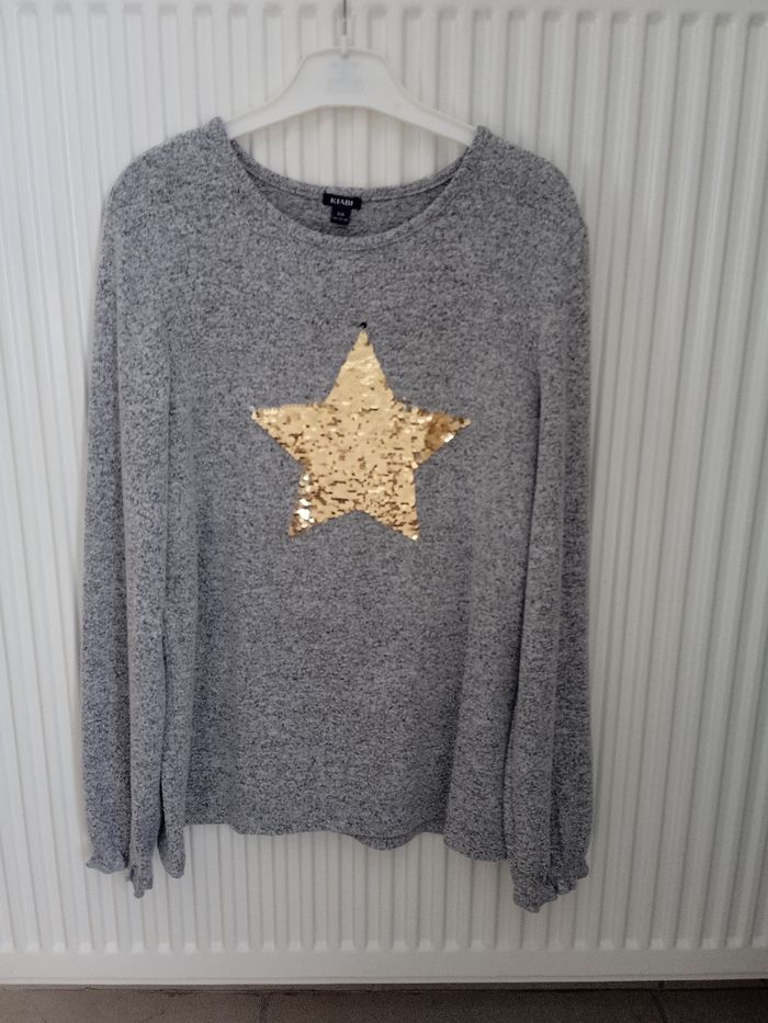 Pull gris sequin Kiabi 12 ans - photo numéro 2