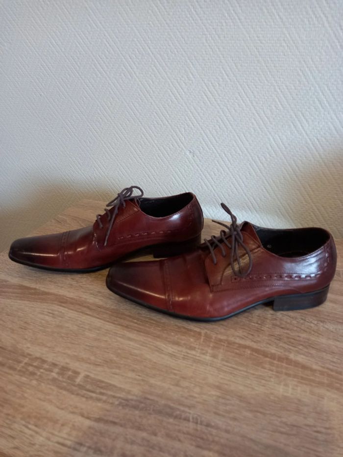 Derbies  marrons en cuir - photo numéro 3