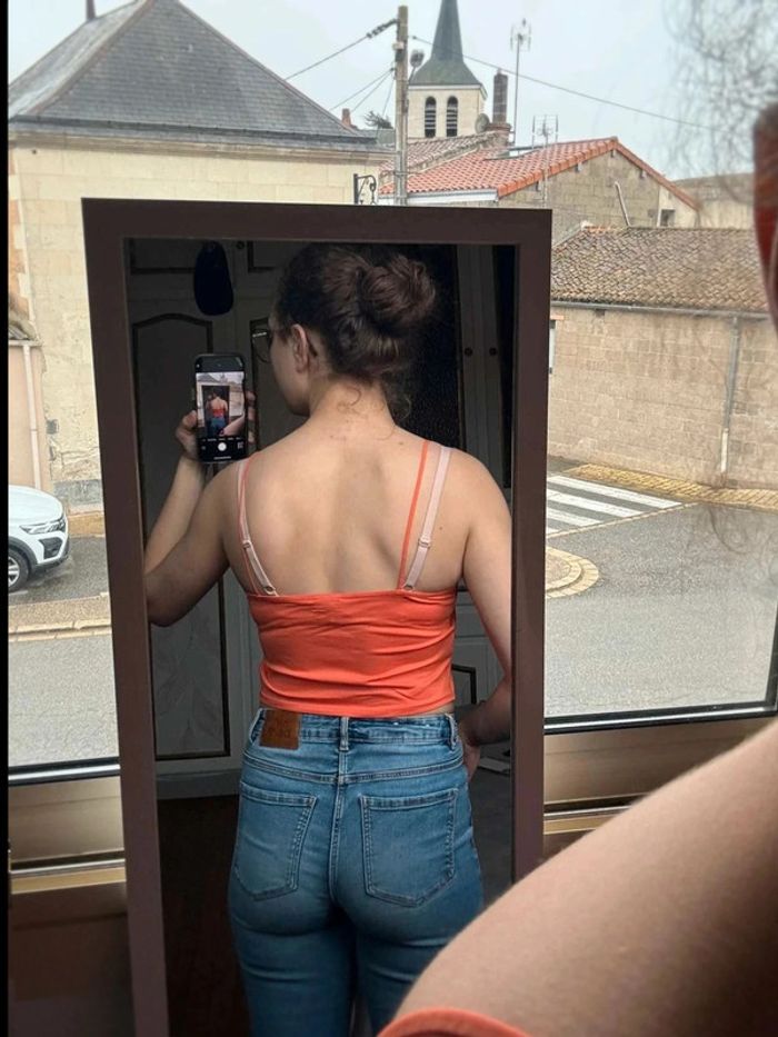 Top court orange - Pimkie - taille XL -  très bon état - photo numéro 2