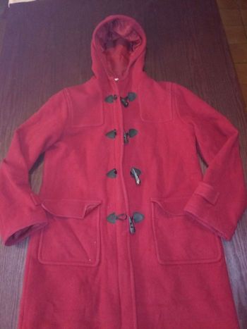 Manteau long rouge laine