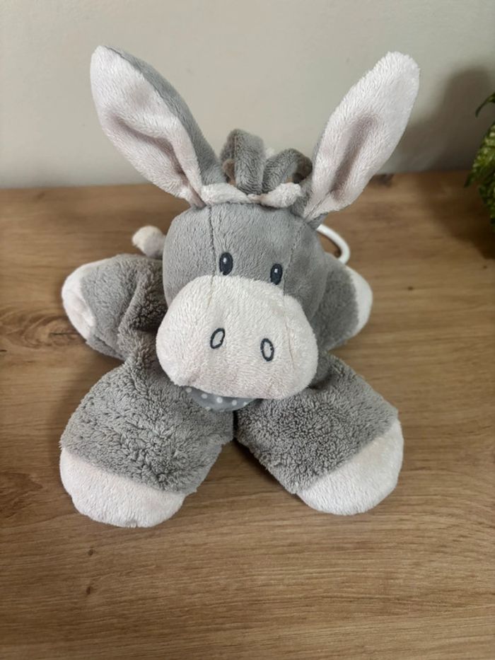 Doudou peluche âne cappuccino gris musical nattou - photo numéro 2