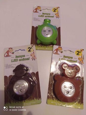 3 lampes animaux neuve