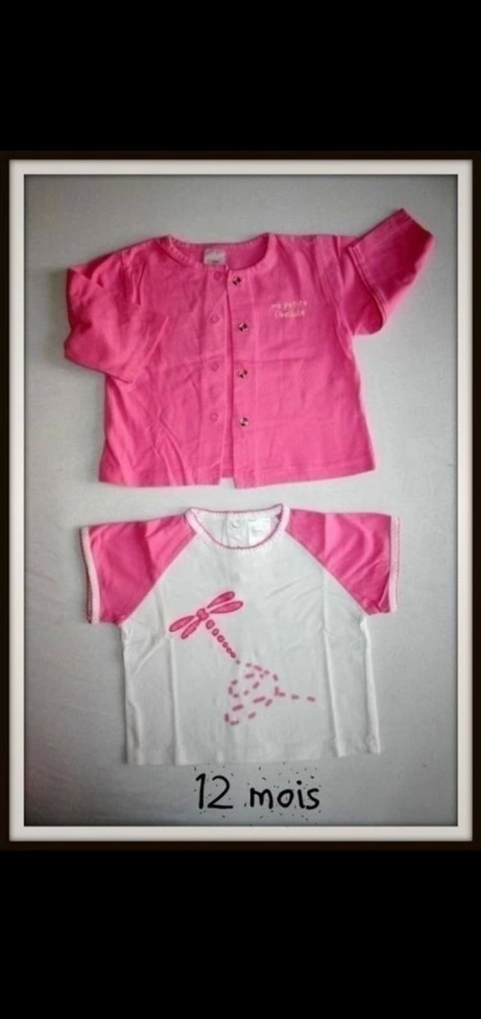 Ensemble gilet + haut manches courtes "Ma petite libellule"