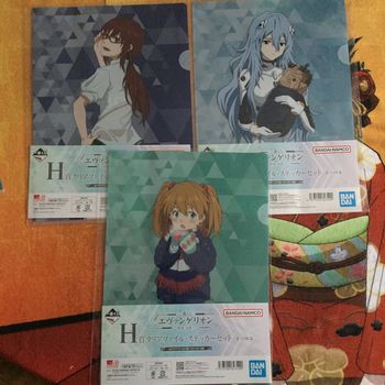 Evangelion Shikinami Asuka Langley Ayanami Rei Shikinami Mari clear file & sticker set Ichiban Kuji