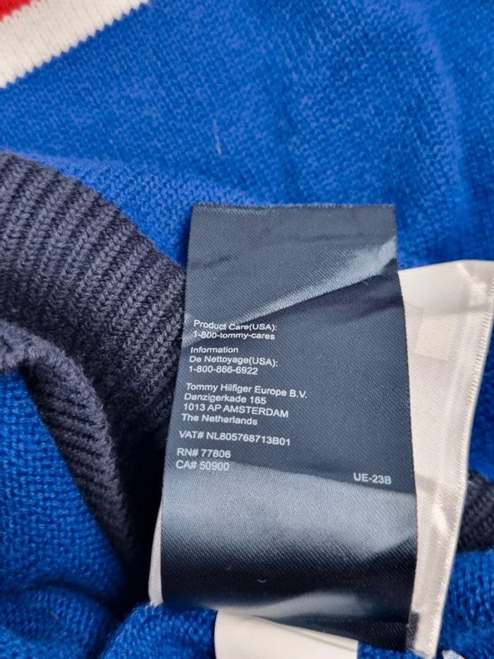 Veste zippée Tommy Hilfiger – Bleu & Blanc – Taille M Hommes (mesures en photos) - photo numéro 8