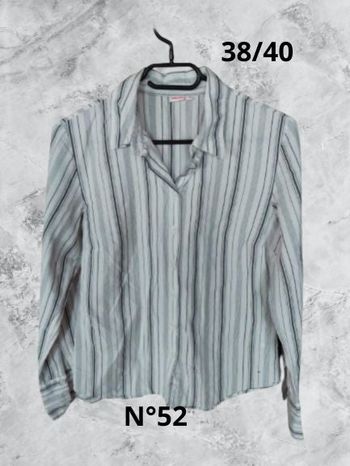 N°52 Chemise gris/blanc T38/40. 3 Suisse.