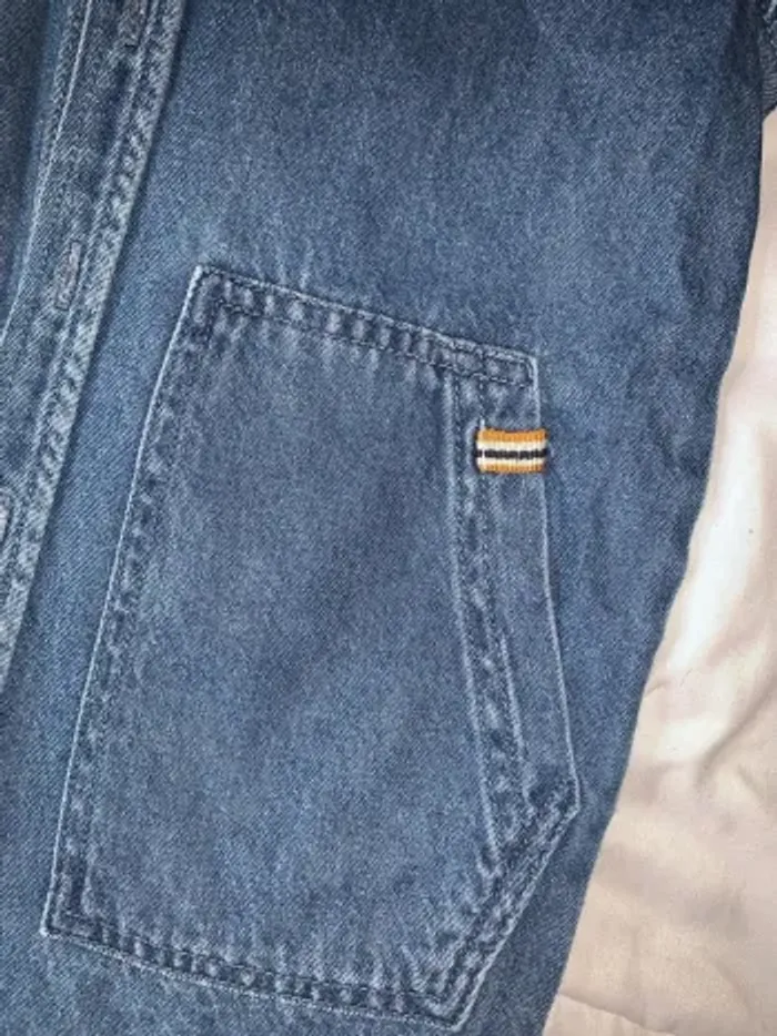 Veste/gilet en jean à capuche - photo numéro 3