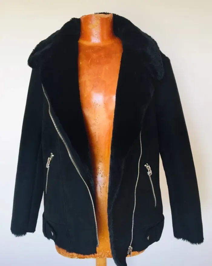 Veste chaude bi matière noire
